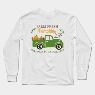 Halloween Pick-up Truck for Pumpkins Long Sleeve T-Shirt